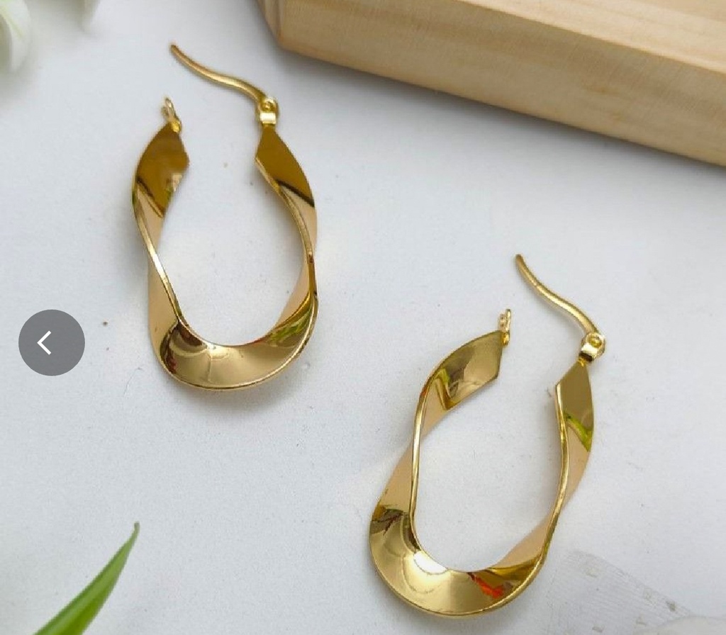 22k Gold-Plated Twisted Hoop Earrings