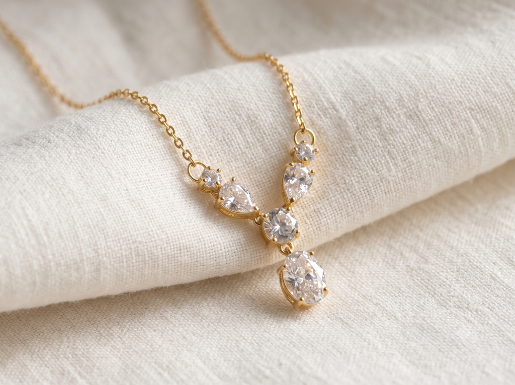 18K Gold-Plated Crystal Necklace