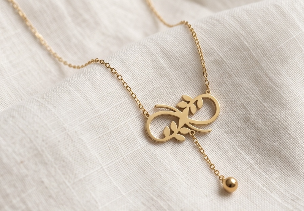 18K Gold-Plated Infinity Floral Y-Drop Necklace